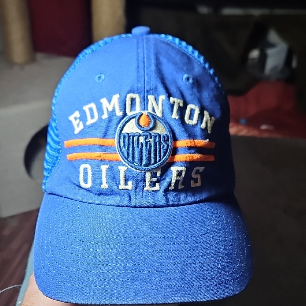 🌟3/$25🌟 47 Brand Edmonton Oilers Blue and Orange Cap Youth Snapback